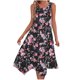 thumbnail image 1 of Vestido de Verano para Mujeres sin Mangas Cuello Redondo Impreso Vestido Casual de Bolsillo con Doblado Irregular, Vestido de Poliéster Ligero para la Primavera Y el Verano de Uso Diario, Vacaciones, 1 of 1