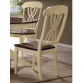 thumbnail image 3 of Casual Style Dining 5pc Set Round Table 4 Side Chairs Buttermilk and Oak Finish Wooden Dining Room Furniture, 3 of 4