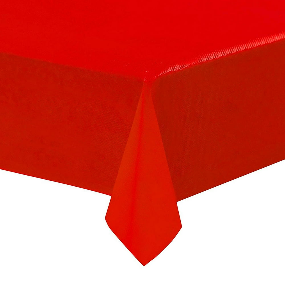 Red Plastic Tablecloths 12Pack, 54 x 108 inches Table Cloths, Rectangular Disposable Table