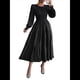 thumbnail image 2 of Vestido de Otoño para Invitada de Boda, con Mangas Largas, Volantes, Cuello Redondo, y Fluido. Negro L, 2 of 7