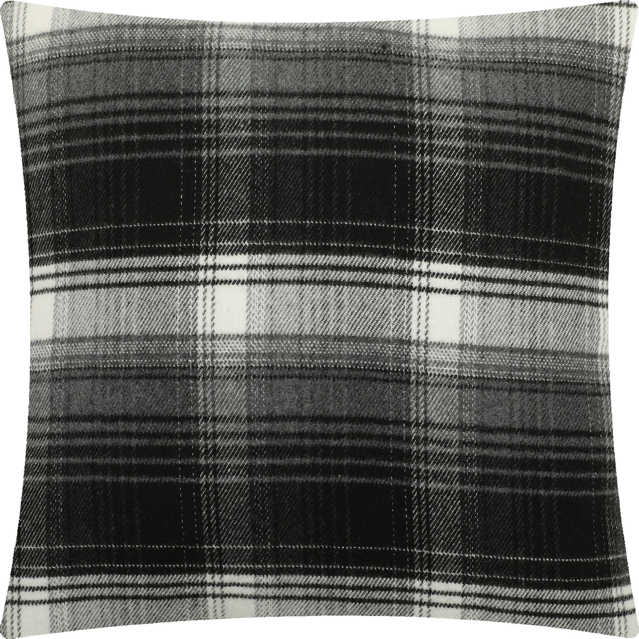 Mainstays Plaid Opp Decorative Throw Pillow, Square, 1PC Per Pack, 18"x18", White and Balck
