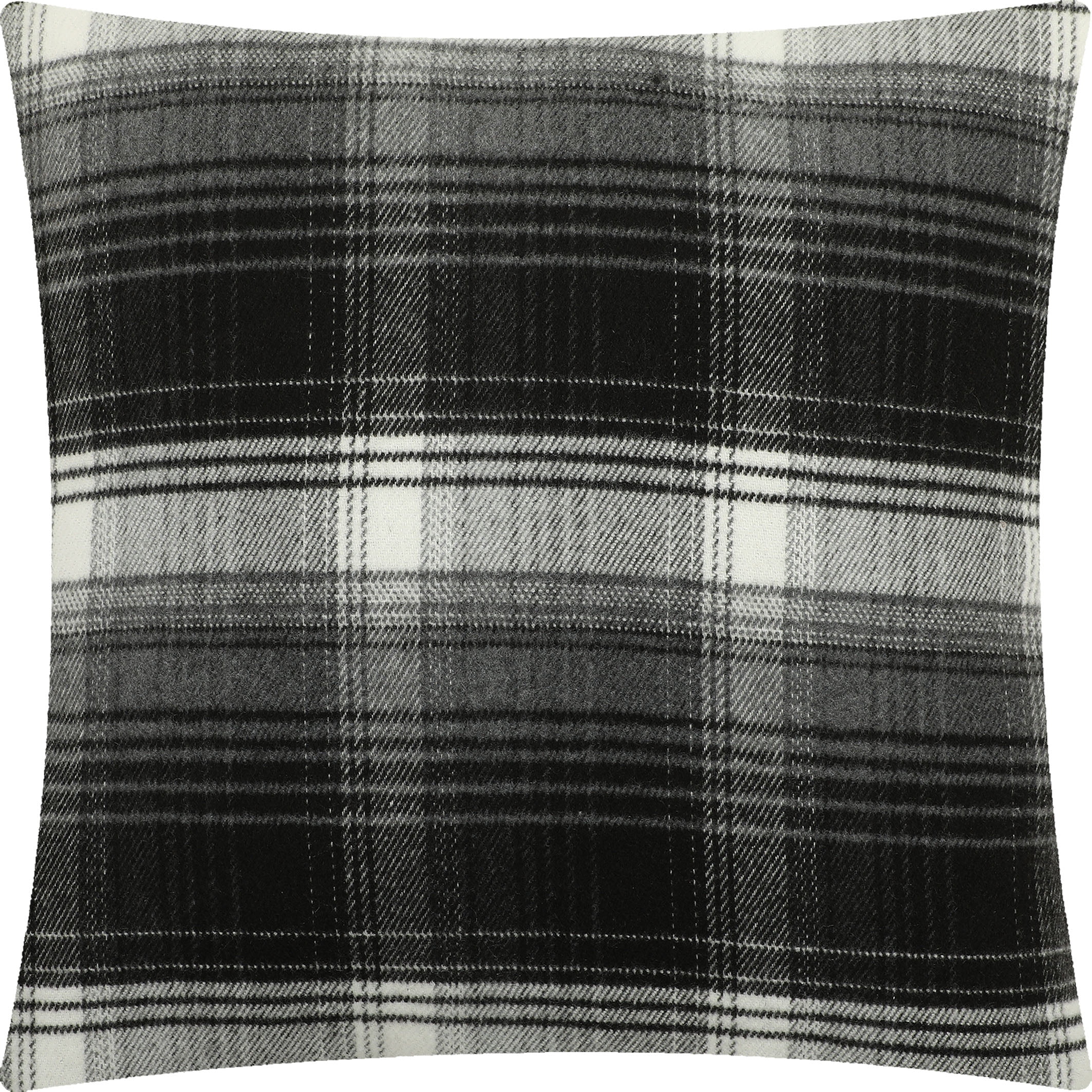 Mainstays Plaid Opp Decorative Throw Pillow, Square, 1PC Per Pack, 18'x18', White and Balck