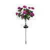Solar Powered Camellia Flower Garden Stake Light 27.6 Inch Led Outdoor Solar Yard Light Camellia Solar Stake for Garden Pathway Patio Backyard Outdoor Ambiance Decor (Purple) By TINGXIN