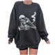thumbnail image 1 of Sudadera extragrande de lana de manga larga con cuello redondo y estampado de calavera para mujer Fridja  hkj476, 1 of 7