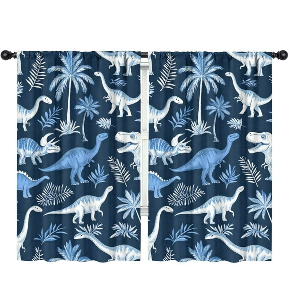 Blackout Kids Curtains,Cute Dinosaur Pattern Childrens Insulated Curtains Set Of 2,Bedroom Essentials,Toddler Room Decor 52x84in(132x213cm)