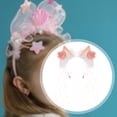 thumbnail image 4 of Diadema con orejas de para Día de Acción de , accesorios fotográficos de Halloween para niñas Naranja Blanco, 4 of 5