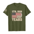 thumbnail image 4 of USA 250th Anniversary Print Tee Short Sleeve Round Neck Casual Daily Outfits Army Green L, 4 of 4