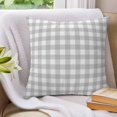thumbnail image 3 of Pillow Covers 26x26 Set of 2, Grey Checked Throw Pillow Covers Decorative Couch Cushion Cover, Farmhouse Buffalo Plaid Minimalist Grid Microfiber Soft Square Pillowcases for Bedroom Living Room Sofa, 3 of 9