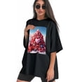 thumbnail image 3 of Plus Size Shirt for Women Black Tops for Women Short Sleeves Shirt for Women Valentine's Day (10) T Shirt Crewneck Shirt for Women 2XL, 3 of 5