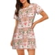 thumbnail image 1 of Balery Swan Couple Camisón de manga corta con cuello redondo para mujer, cómodo y elegante., 1 of 6