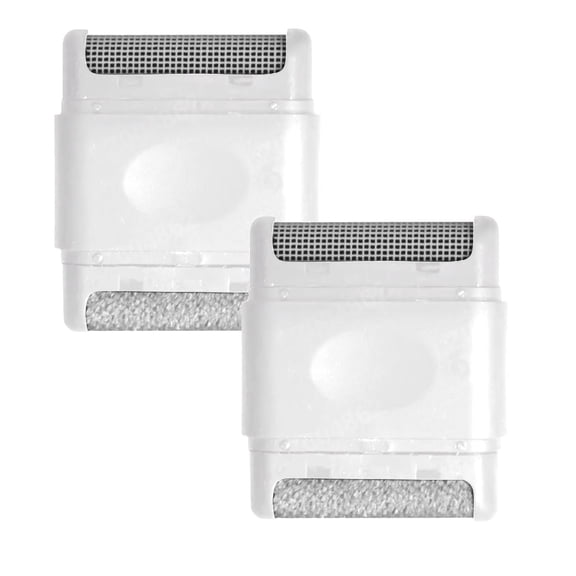RUIKI 2Pcs 3.1"x2.5" White Manual Double-end Lint Remover, Portable Clothes Hair Ball Trimmer, Mini Sweater Cleaning Tool Overcoat Pilling Shaver, Family Travel Laundry Multipurpose Gadget