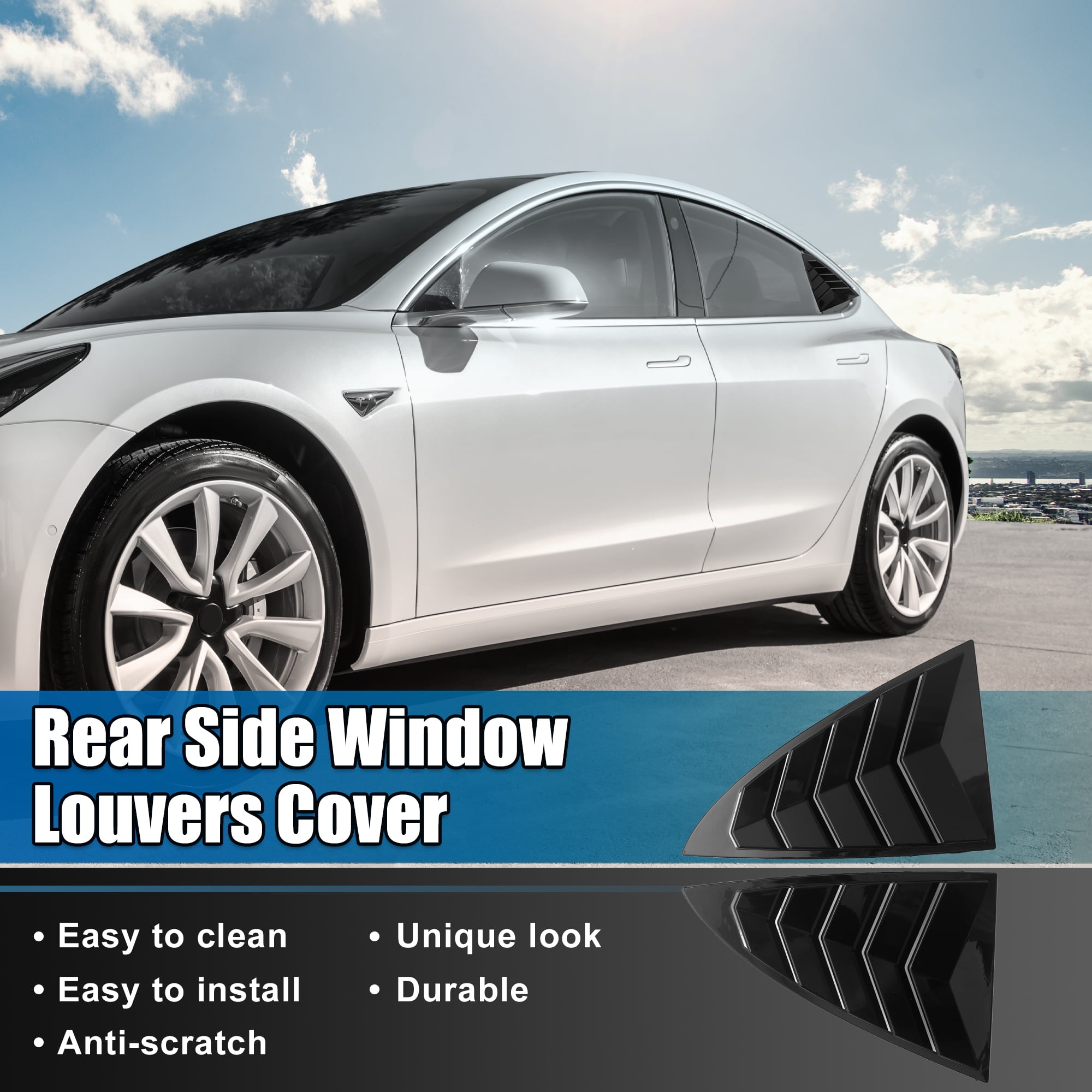 For 2017-2024 Tesla Model 3 Rear Side Window Louvers Air Vent