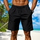 thumbnail image 1 of pstuiky Pantalones cortos para hombre, Pantalones cortos holgados de cinco centavos con cordón para hombre, de color liso, para playa, informales, a la moda Pantalones cortos de golf, 1 of 9