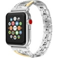 thumbnail image 2 of Wearlizer Compatible with Apple Watch Bands 42mm 44mm 45mm 49mm Series 1 2 3 4 5 6 7 8 SE Ultra Womens for iWatch Color-Match 2-Tone Bling Rhinestone Wristband Mix X-Link, 2 of 6