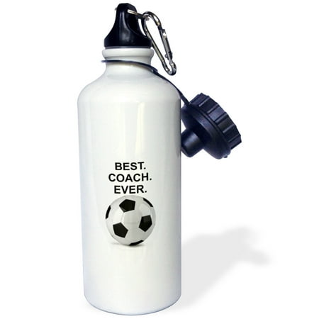 3dRose Best Coach Ever soccer ball - Straw Water Bottle, (The Best Soccer Ball Ever Made)