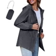 thumbnail image 3 of Kilaqueen Packable Rain Coats for Women Adjustable Drawstring Waterproof Raincoat with Hood Cycling Bike Jacket Lightweight Full Zip Windbreaker Jacket, 3 of 9