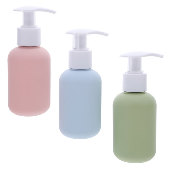 HONMEET 3-Pack Travel Size Refillable Emulsion Bottles with Leakproof Pump Dispensers for Shampoo, Lotion, and Skincare