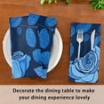 thumbnail image 6 of Napkin Satin Napkin 20*20Inchx1 Kitchen Towel Dinner Plate Towel Decorative Towel Napkin Tea Towel Suitable For Kitchen Table Blue Rose, 6 of 8
