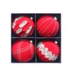thumbnail image 2 of JingChun Christmas Balls Ornaments, Silk Christmas Hanging Ball Decorations, 4Pcs Luxury Vintage Christmas Tree Decor for Xmas Holiday Wedding Party, 2 of 6