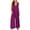 Purple, variant on Diufon Jumpsuit for Women Sleeveless V Neck Wide Leg Pants Romper with Pockets Solid Color Casual Overalls