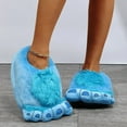 thumbnail image 3 of Mepaouo Womens Furry Monster Adventure Slippers Men's Big Feet Novelty Warm Winter Funny Indoor Shoes, 3 of 5