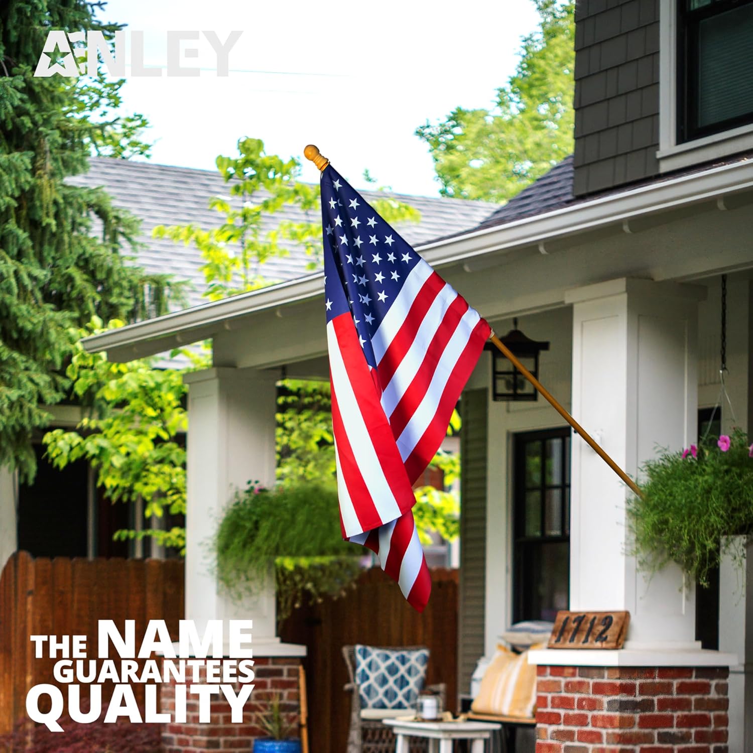 (2 pack) Anley Rip-Proof American USA House Flag 28 x 40 In - US United States July 4th Independence Day House Flags