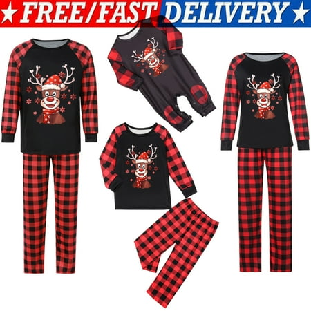 

ZIYIXIN Family Christmas Pjs Matching Sets Festive Jammies for Adults and Kids Holiday Xmas Sleepwear Set