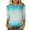 Blue, variant on asdoklhq Juniors Plus Tops & T-Shirts,Women's Printed T-Shirt Mid-length 3/4 Sleeves Blouse Round Neck Casual Tops