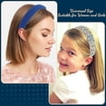 thumbnail image 4 of Headbands for Women Girls, 7pc Set - Non Slip Floral Padded Head Bands Cute Knotted Pearl Hair Band for Girls Vintage Wide Headband, Navy Blue, 4 of 8