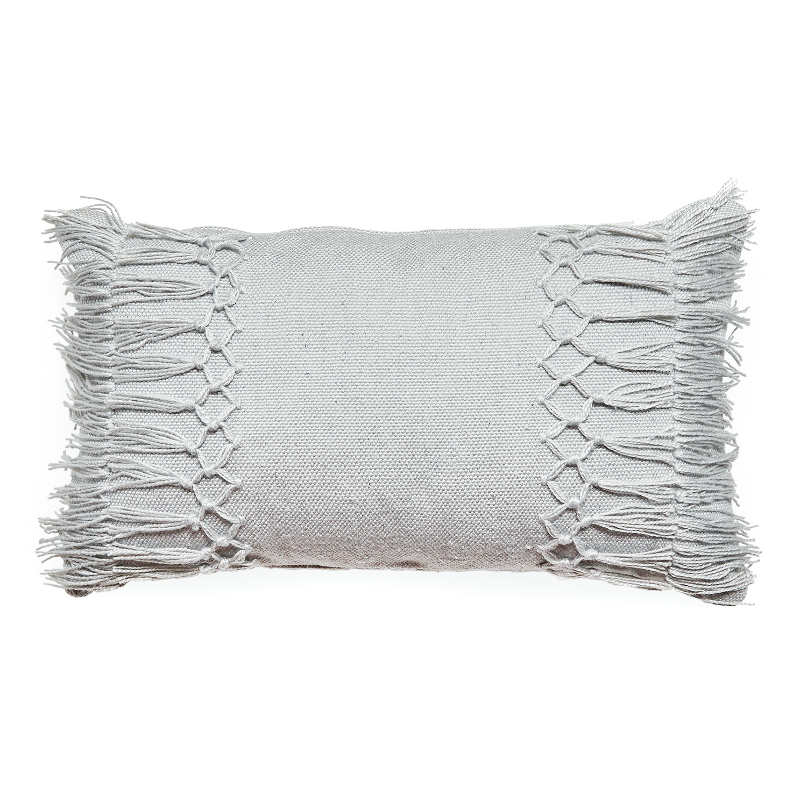 MoDRN 14in. x 24in. Textured Lumbar Outdoor Throw Pillow Grey
