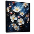 thumbnail image 2 of Designart "Flowing Cherry Blossoms in White and Blue I" Landscapes Framed Wall Art - Traditional Blue Tree Cherry Blossom Bedroom Framed Canvas Wall Art, 2 of 6