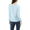 thumbnail image 4 of Allegra K Women's V Neck Long Sleeves Button Down Contrast Color Chiffon Shirt, 4 of 7
