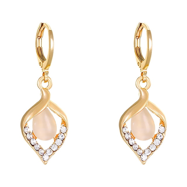Angel Eyes Opal Pendientes para Mujeres Pendientes de la gota de luz francesa