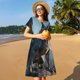 thumbnail image 4 of Disketp Wild Blue Cool Dragon para Vestido de Manga Corta para Mujeres, Vestidos de Verano para Mujeres, Casual y Holgado para la Playa, 4 of 6