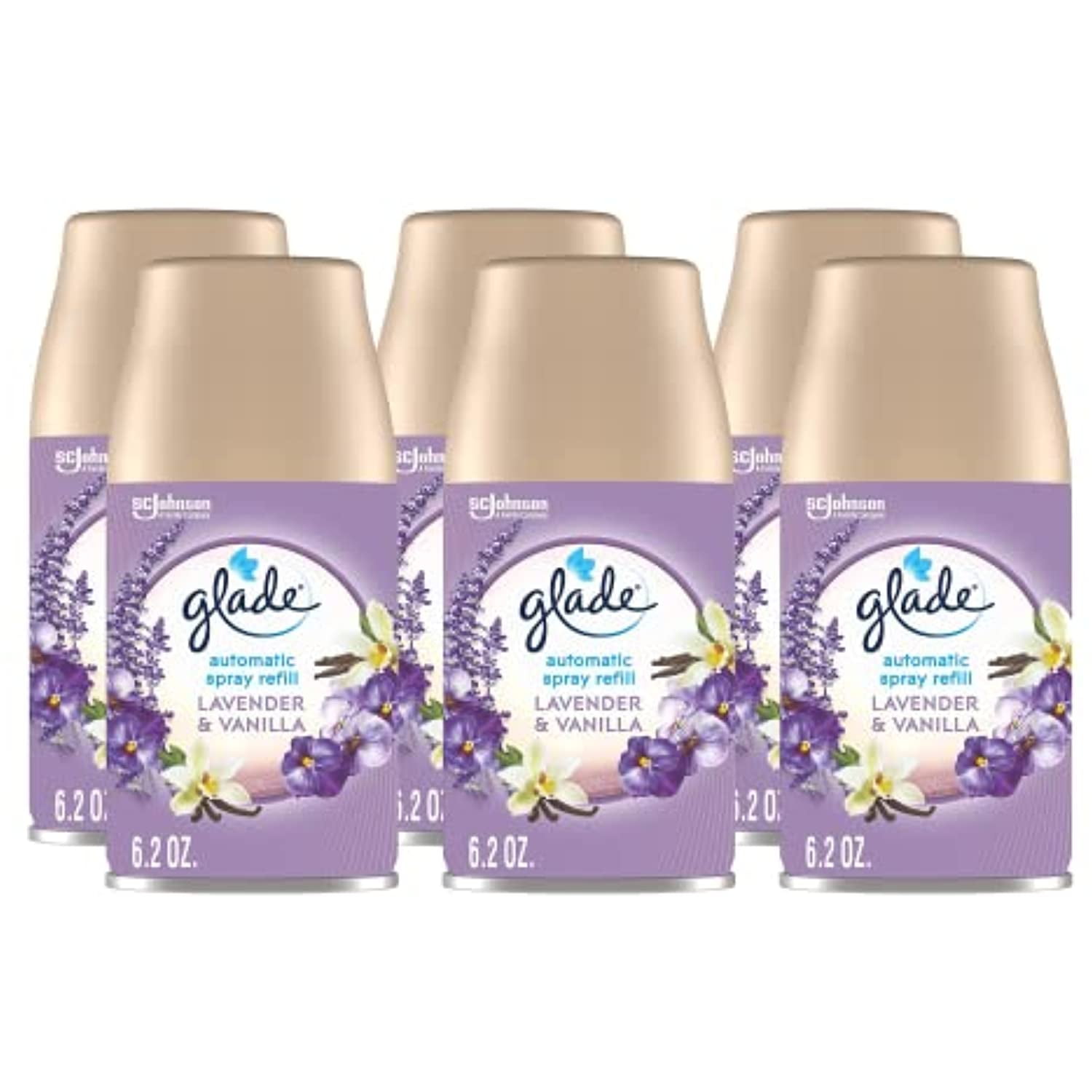 Glade Lavender & Vanilla Automatic Spray Refills Air Fresheners 6.2 Oz