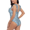 thumbnail image 5 of Yiaed Floral Retro Style Print Women's Ruffled One Piece Swimsuit V Neck Swimwear Slimming Monokini for Woman-X-Large, 5 of 8