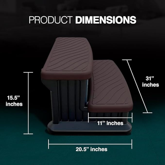 Spa Pure Hot Tub Spa Step 100 Series Espresso Outdoor Spa Accessory, 1 Pack, 6 x 16 x 16 Inches