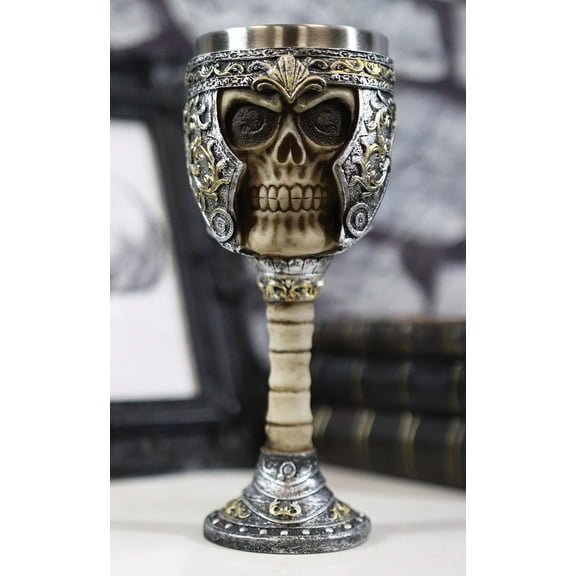 Ebros Roman Centurion General Helmet Skull Wine Drink Goblet Chalice Cup 6oz
