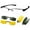 Black Frame With 2pcs Clip on, variant on Magnetic Polarized Clip on Myopia Glasses Half Rim Eyeglasses Frame Night Driving Sunglasses for Men