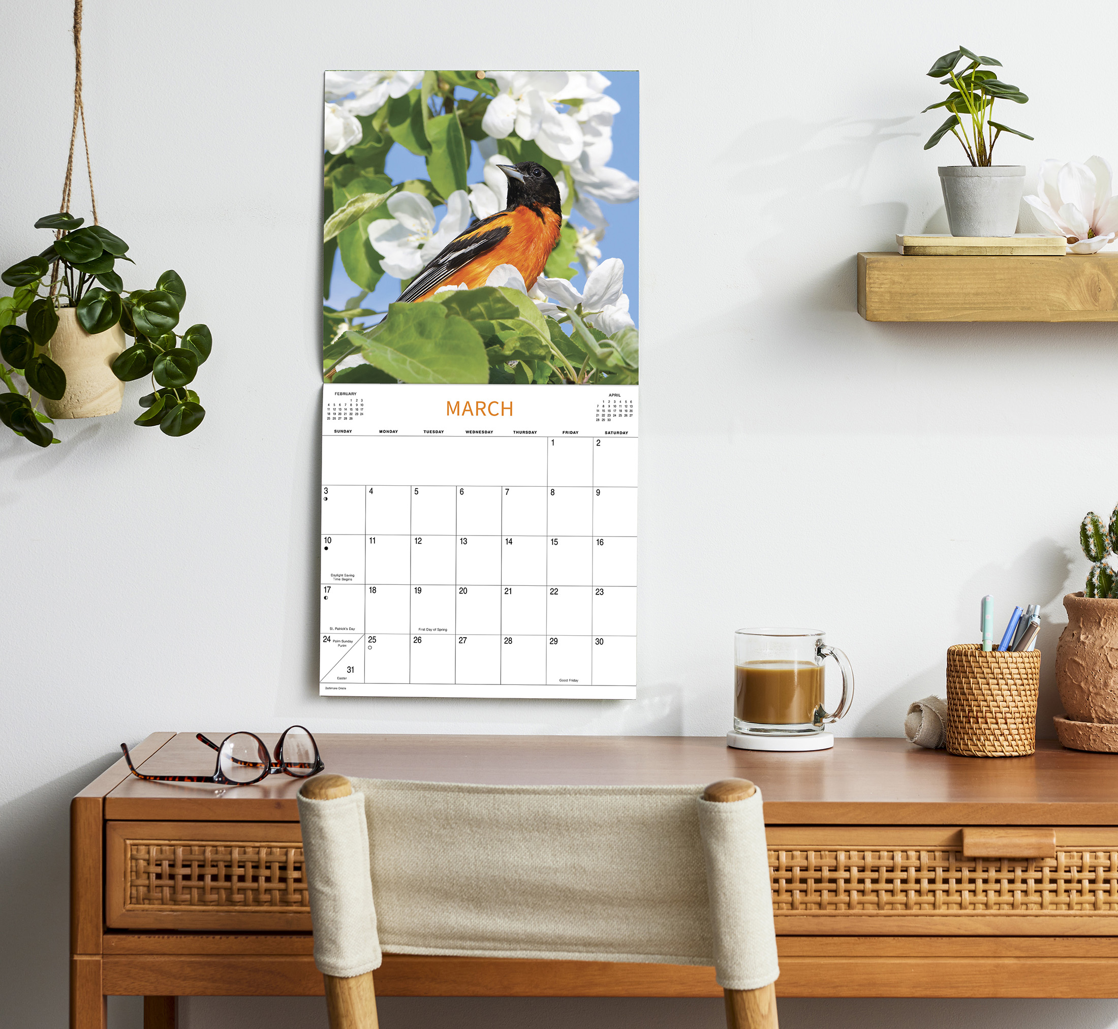 202412 Month Hanging Wall CalendarBackyard Birds 12x12 by Dayspring