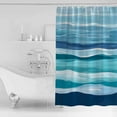thumbnail image 4 of Extra Long Shower Curtain 72x96 Inch, Ocean Beach Shower Curtain Waterproof Bathroom Decor Modern Blue Coastal Wave Oil Painting Art Fabric Bath Curtain Set Accessories with Hooks, 4 of 6