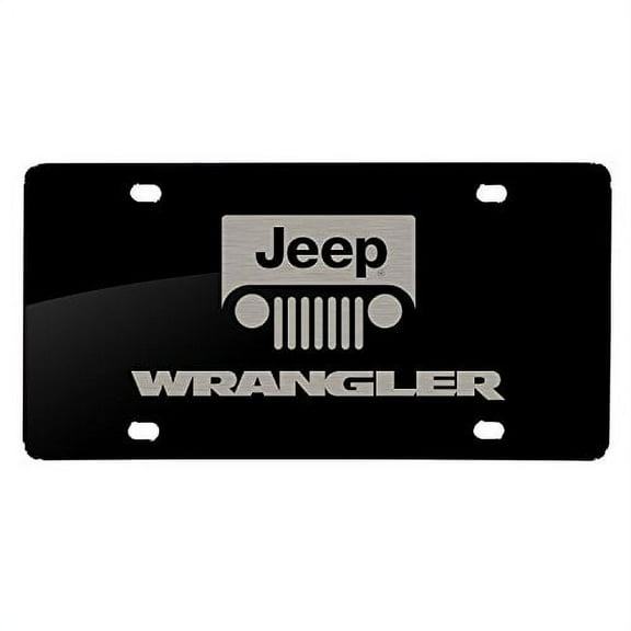 Jeep Wrangler Laser Etched Matt-Look Black Acrylic License Plate Made in the USA