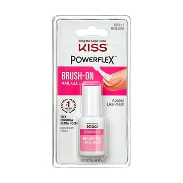 KISS PowerFlex Ultra Hold Brush On Nail Glue, Net Wt. 5g (0.17 oz.)
