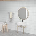 thumbnail image 2 of Kichae 24"x16.5"x5.7" White Console Sink Ceramic Bathroom Vanity Pedestal Sinks with Gold Stainless Pedestal, 2 of 8