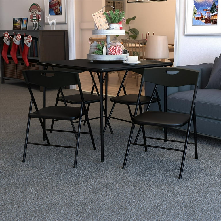 Folding table with store chairs inside ikea