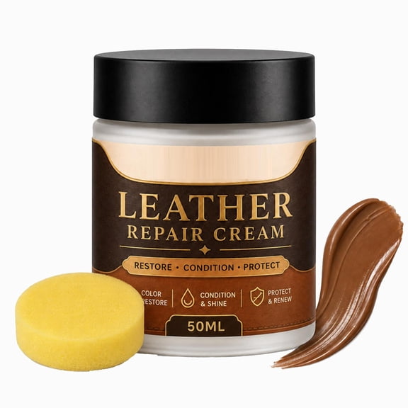 Leather Color Restorer for Couches Brown Leather Restorer 1.7 Ounce Brown Leather Dye Leather Scratch Repair Cream Leather for Car Seats Furniture Shoes Boots Purse Jacket