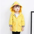 thumbnail image 6 of GYRATEDREAM Toddler Baby Boy Girl Duck Raincoat Cute Cartoon Hoodie Zipper Coat Outfit 1-5 Years, 6 of 13
