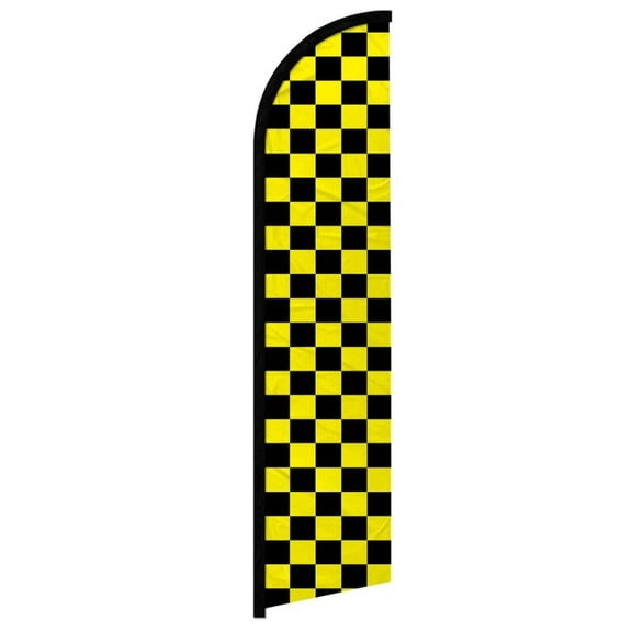 Yellow & Black Checkered Windless Banner Flag