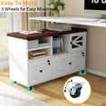 thumbnail image 3 of File Cabinet with 2 Lockable Drawers, ETASE Farmhouse Filing Cabinet with Sliding Door and Storage Shelf, Print Stand for A4/Letter, Storage Cabinet for Home Office, White, 3 of 7