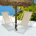 thumbnail image 4 of MoNiBloom Portable Beach Chairs Set of 2, Folding Aluminum Frame Camping Seats with Adjustable Backrest, Beige, 4 of 9